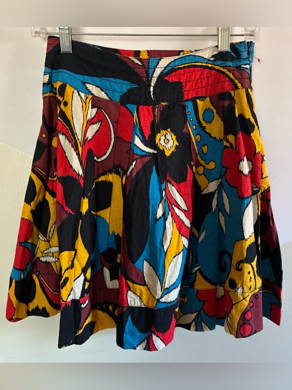 Twentyone-Juniors Skirt Bold Multicolor Floral Print Cotton Summer Sz Small